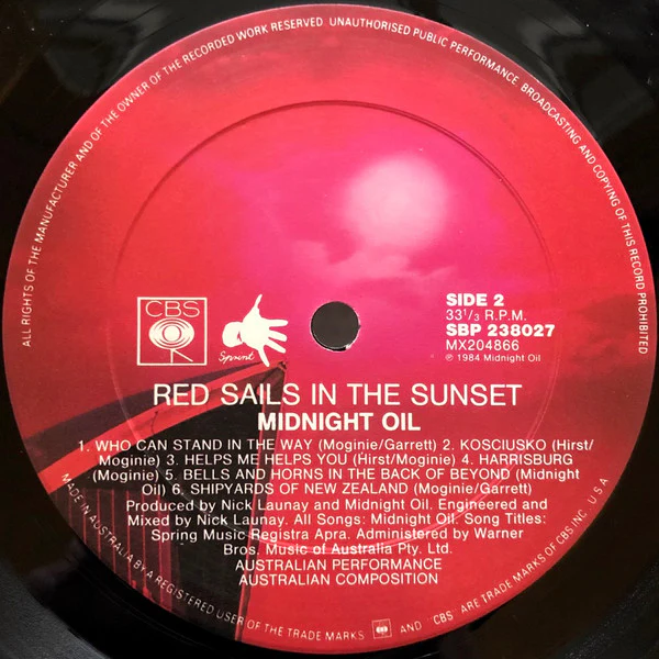 Midnight Oil – Red Sails In The Sunset (VG/VG) – LP, AU 1984 - Image 4