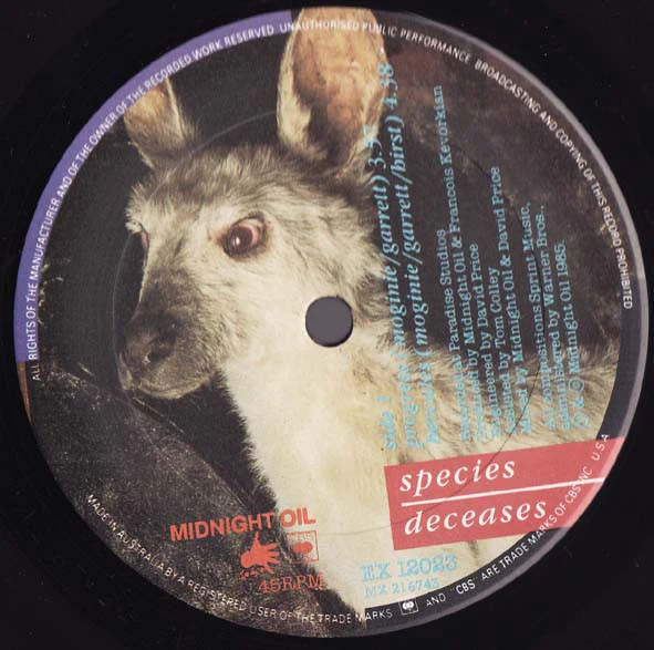 Midnight Oil – Species Deceases (VG+/VG+) – 12", AU 1985 - Image 3