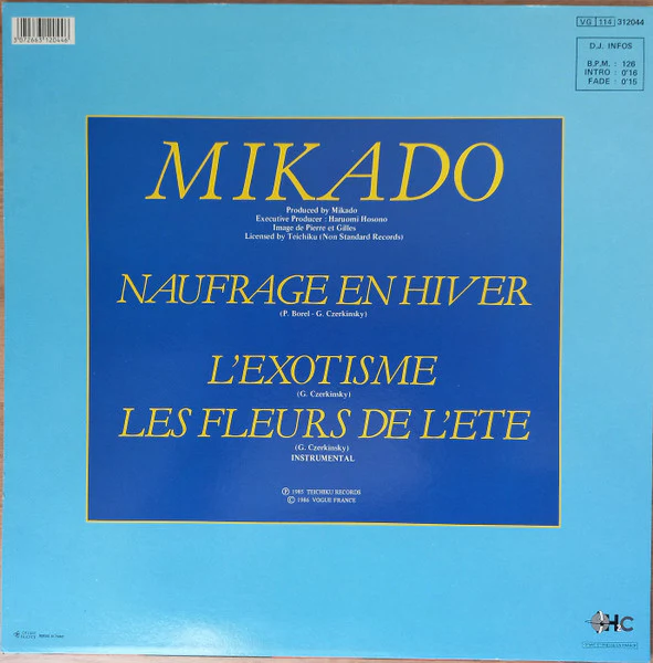 Mikado – Naufrage En Hiver (VG+/E) – 12", FR 1986 - Image 2