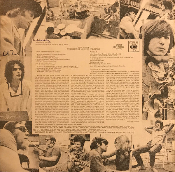 Mike Bloomfield, Al Kooper, Stephen Stills – Super Session (VG+/E) – LP, AU 1968 - Image 2