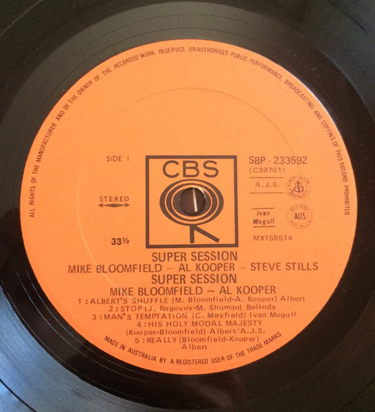 Mike Bloomfield, Al Kooper, Stephen Stills – Super Session (VG+/E) – LP, AU 1968 - Image 3
