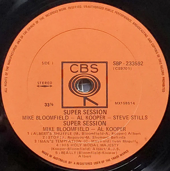 Mike Bloomfield, Al Kooper, Stephen Stills – Super Session (VG+/E) – LP, AU 1968 - Image 5