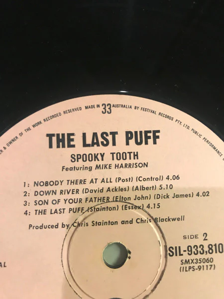 Spooky Tooth, Mike Harrison – The Last Puff (VG+/VG) – LP, AU - Image 4