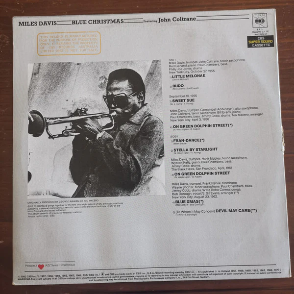 Miles Davis – Blue Christmas (VG+/VG+) – LP, AU 1983 - Image 2