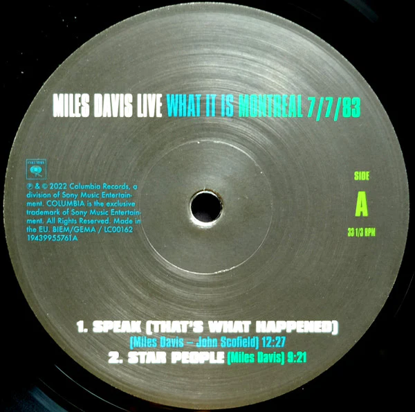 Miles Davis – Miles Davis Live (What It Is) (Montreal 7/7/83) (E/E) – 2xLP, Worldwide 2022 - Image 4