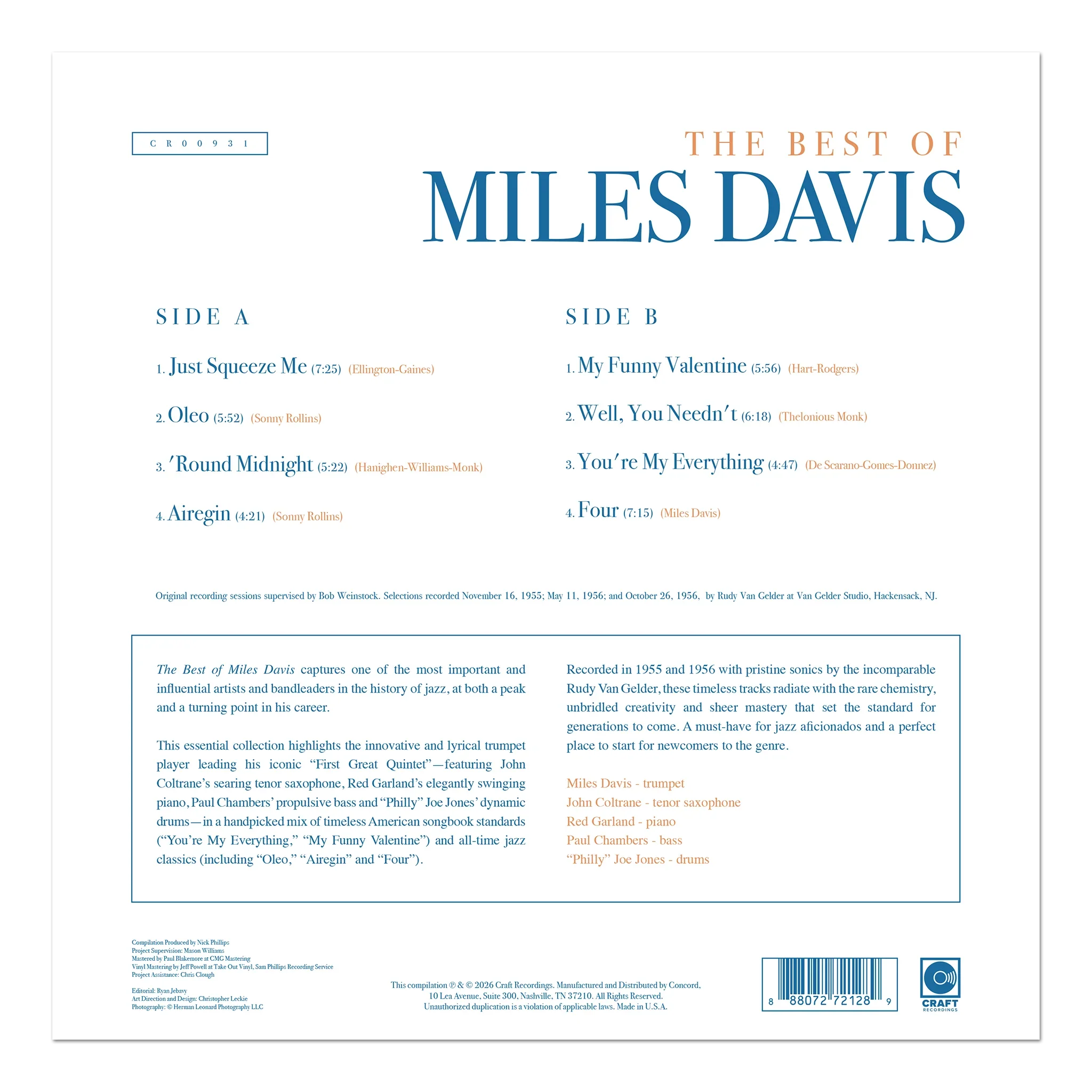 Miles Davis – The Best Of Miles Davis (Craft recordings) - Image 2
