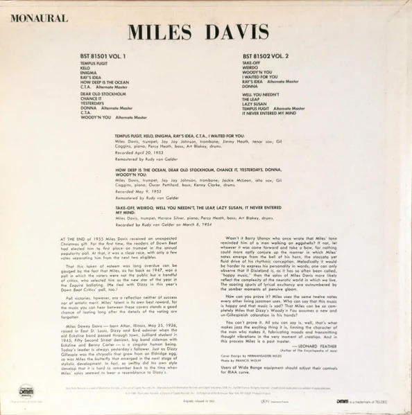 Miles Davis – Volume 1 (VG+/VG+) – LP, FR 1985 - Image 4