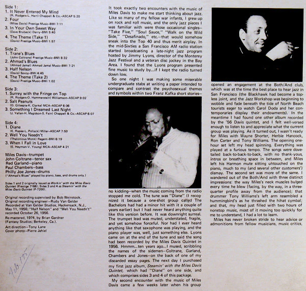 Miles Davis – Workin' And Steamin' (VG/G+) – LP, US 1974 - Image 2