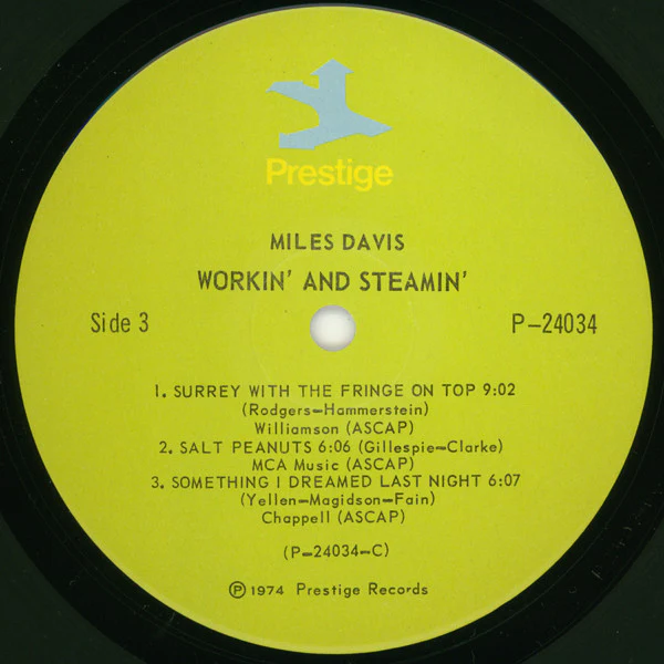Miles Davis – Workin' And Steamin' (VG/G+) – LP, US 1974 - Image 7
