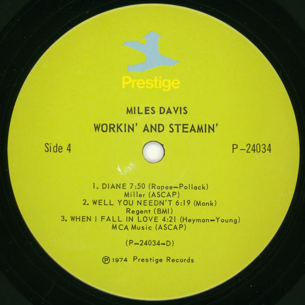 Miles Davis – Workin' And Steamin' (VG/G+) – LP, US 1974 - Image 8