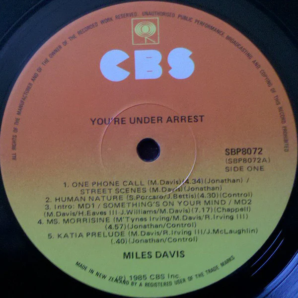 Miles Davis – You're Under Arrest (E/E) – LP, NZ 1985 - Image 4