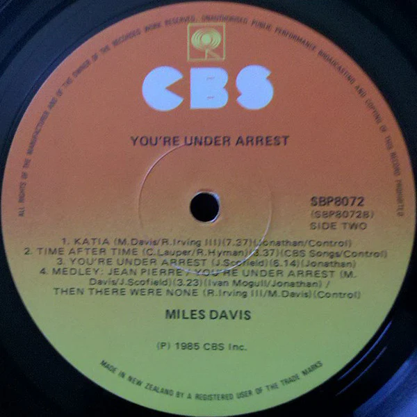 Miles Davis – You're Under Arrest (E/E) – LP, NZ 1985 - Image 5