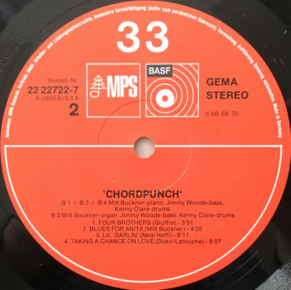 Milt Buckner – Chordpunch (VG+/VG+) – 2xLP, DE 1976 - Image 10
