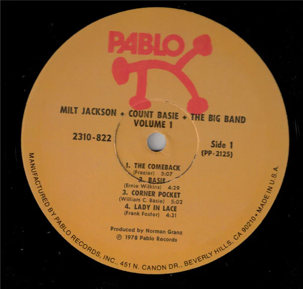 Milt Jackson, Count Basie Big Band – Vol. 1 (VG+/VG+) – LP, US 1978 - Image 3