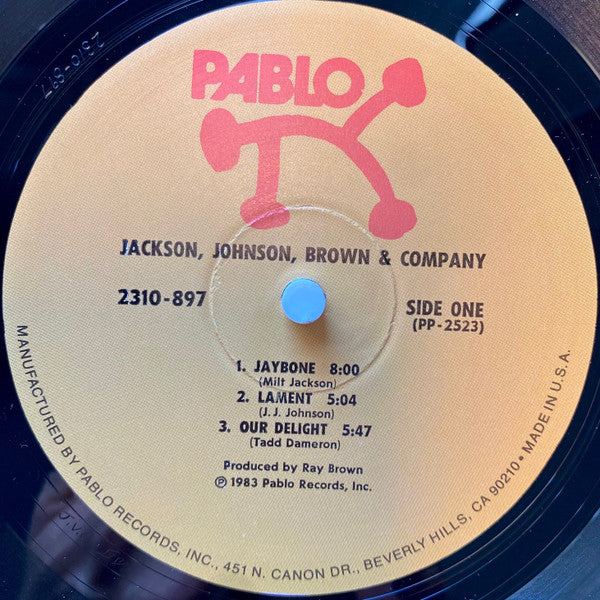 Milt Jackson, J.J. Johnson, Ray Brown – Jackson, Johnson, Brown, & Company (VG+/VG+) – LP, US 1983 - Image 3