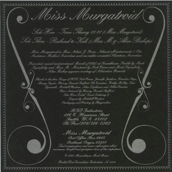 Miss Murgatroid – Time Theory 11:11 / Railroad To Kali (VG+/VG+) – 7", US 1995 - Image 5