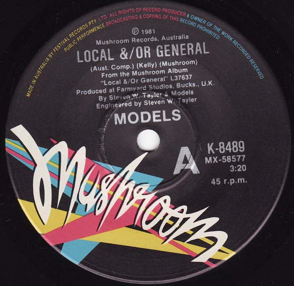Models – Local &/Or General (VG+/VG+) – 7", AU 1981 - Image 2