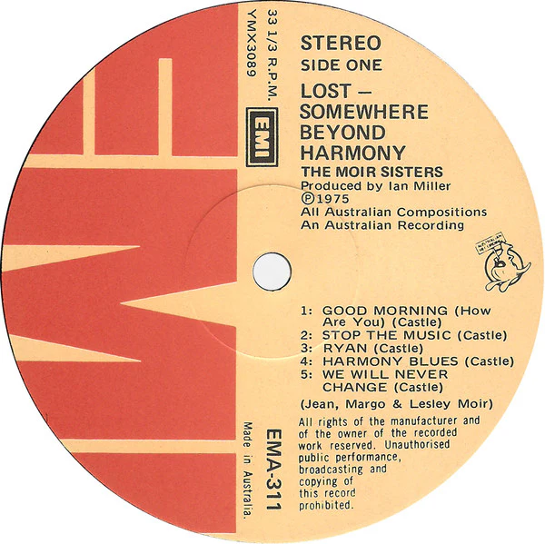Moir Sisters – Lost-Somewhere Beyond Harmony (VG+/VG+) – LP, AU 1975 - Image 4