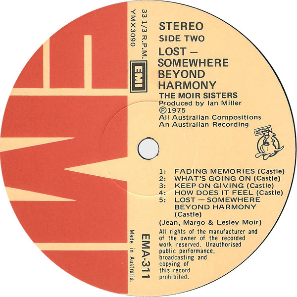 Moir Sisters – Lost-Somewhere Beyond Harmony (VG+/VG+) – LP, AU 1975 - Image 5