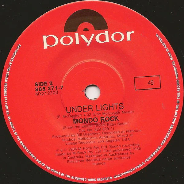 Mondo Rock – Primitive Love Rites (E/VG+) – 7", AU 1986 - Image 4
