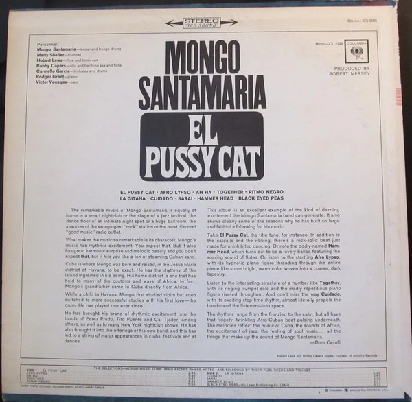 Mongo Santamaria – El Pussy Cat (VG/VG) – LP, US - Image 3
