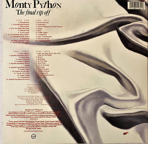 Monty Python – The Final Rip Off (E/E) – 2xLP, Australasia 1987 - Image 6