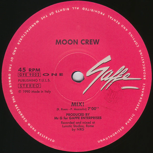 Moon Crew – Mix! (VG/VG) – 12", IT 1990 - Image 2