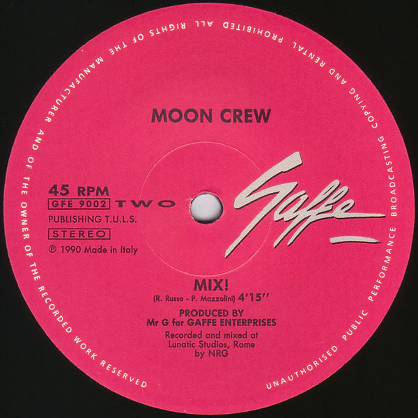 Moon Crew – Mix! (VG/VG) – 12", IT 1990 - Image 3