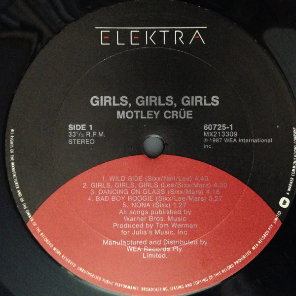 Mötley Crüe – Girls, Girls, Girls (VG/VG) – LP, AU 1987 - Image 3