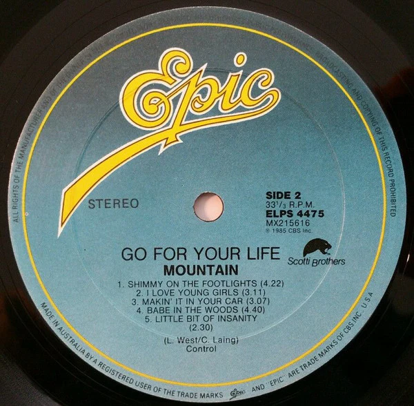 Mountain – Go For Your Life (NM/NM) – LP, AU 1985 - Image 4