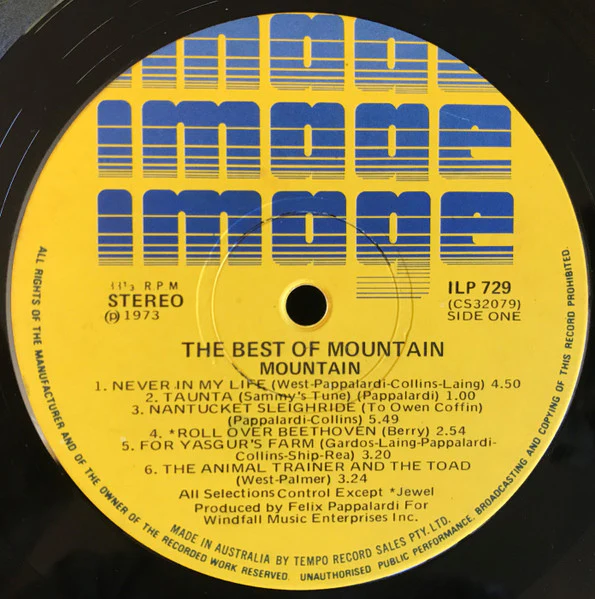 Mountain – The Best Of Mountain (VG+/VG+) – LP, AU 1973 - Image 5