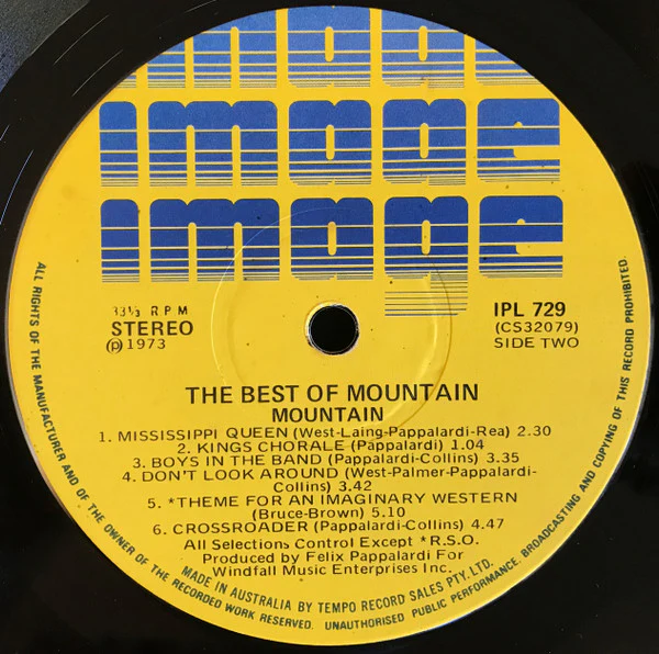 Mountain – The Best Of Mountain (VG+/VG+) – LP, AU 1973 - Image 6