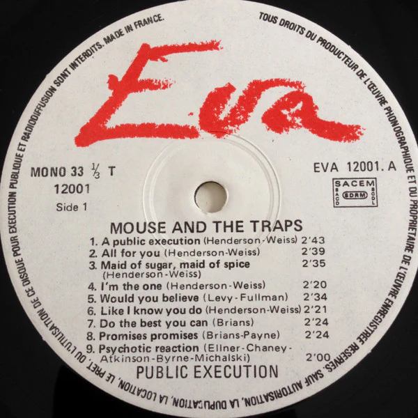 Mouse & The Traps – Public Execution (VG+/VG+) – LP, FR 1982 - Image 3