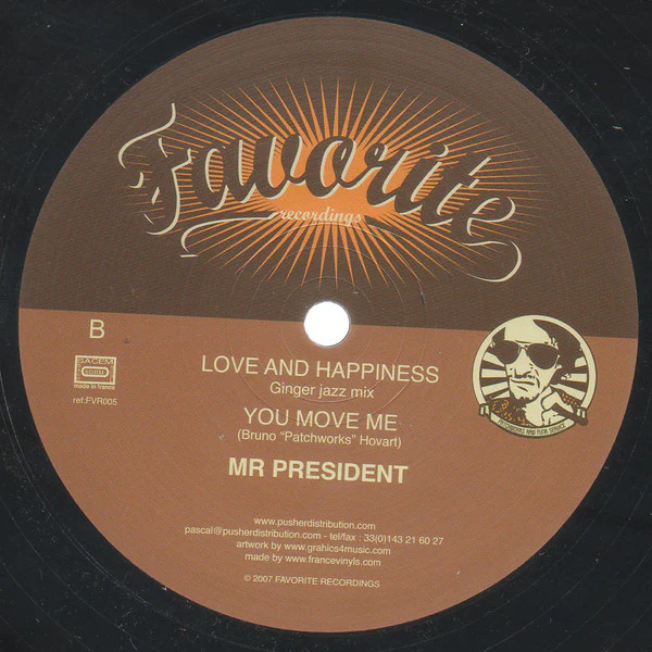 Mr President, Mr. Day – Love And Happiness (VG/Generic) – 12", FR 2007 - Image 2