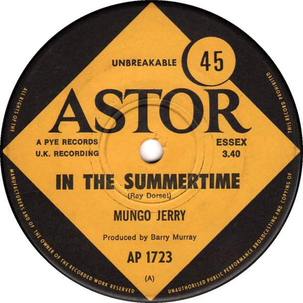 Mungo Jerry – In The Summertime (VG/Generic) – 7", AU 1970