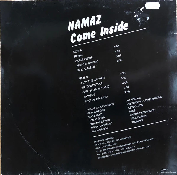 Namaz – Come Inside (VG+/VG) – LP, DE 1984 - Image 2
