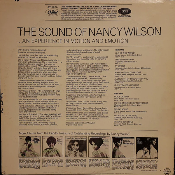 Nancy Wilson – The Sound Of Nancy Wilson (VG+/VG) – LP, US 1968 - Image 2