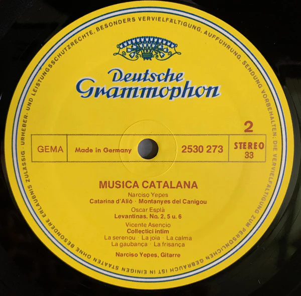 Narciso Yepes – Música Catalana (E/VG+) – LP, DE 1972 - Image 5