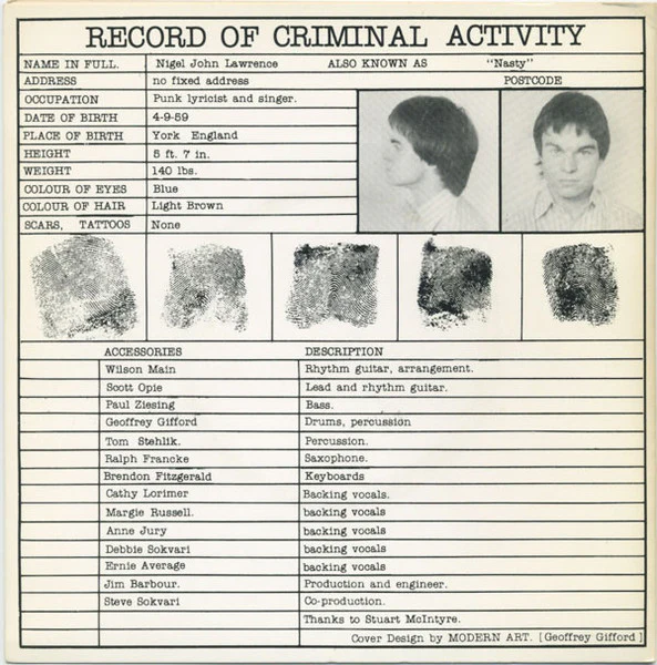 Nasty Nigel And The Teenage Hellcats – Jonestown Suicide (E/E) – 7", AU 1979 - Image 2