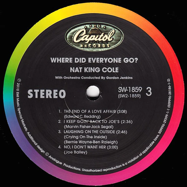 Nat King Cole – Where Did Everyone Go? (VG+/VG+) – 2x12", US 2010 - Image 5