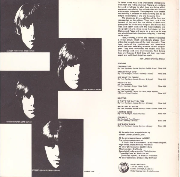 Nazz – Nazz (VG+/VG+) – LP, US 1983 - Image 2