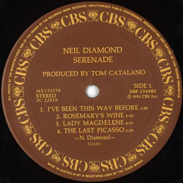 Neil Diamond – Serenade (VG+/VG+) – LP, AU 1974 - Image 3