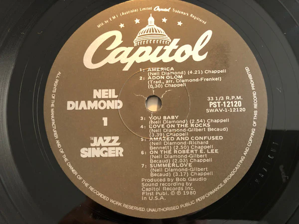 Neil Diamond – The Jazz Singer (Original Songs From The Motion Picture) (VG+/VG+) – LP, AU 1980 - Image 3