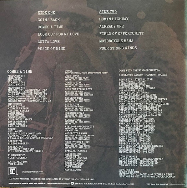 Neil Young – Comes A Time (VG/VG+) – LP, NZ 1978 - Image 2