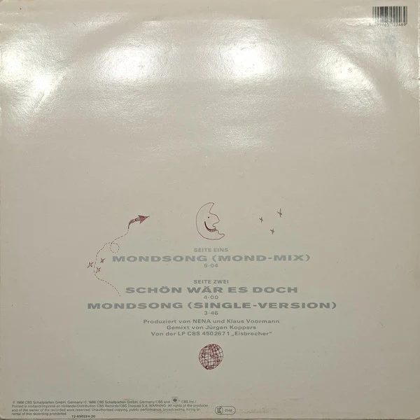 Nena – Mondsong (VG+/VG+) – 12", EU 1986 - Image 2