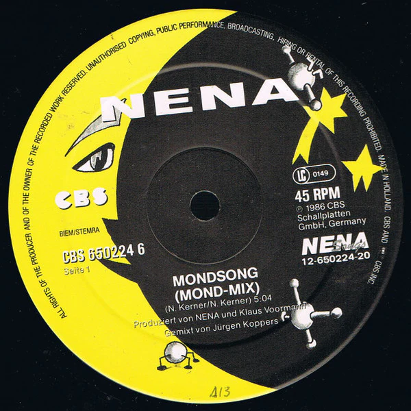 Nena – Mondsong (VG+/VG+) – 12", EU 1986 - Image 3