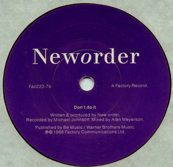 New Order – Fine Time (VG+/VG+) – 7", AU 1989 - Image 4