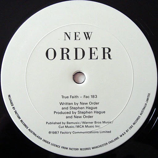 New Order – True Faith / 1963 (VG+/VG+) – 12", AU 1987 - Image 3