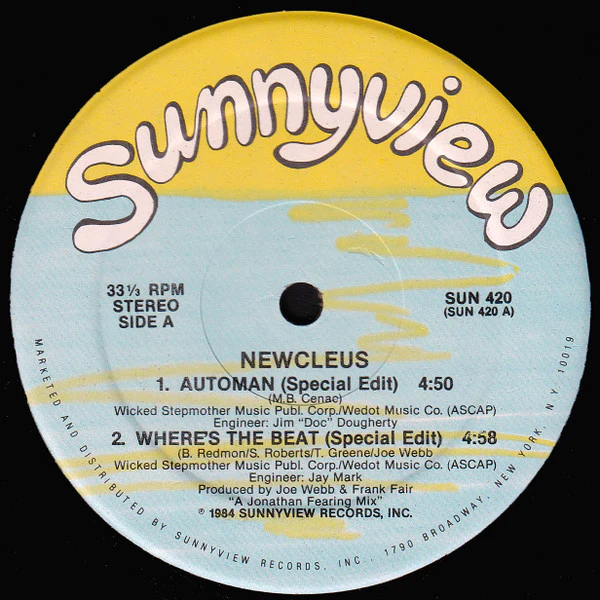 Newcleus – Automan / Where's The Beat (VG+/Generic) – 12", US 1984