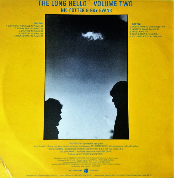 Nic Potter, Guy Evans – The Long Hello Volume Two (VG+/VG+) – LP, UK 1981 - Image 2